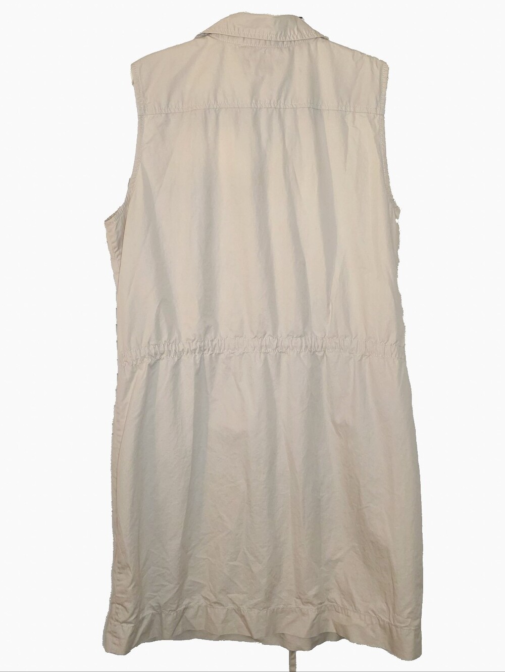 Michael Kors Sleeveless Utlity Cargo Dress Tie Waist Casual Midi Khaki Tan XL - Picture 3 of 8
